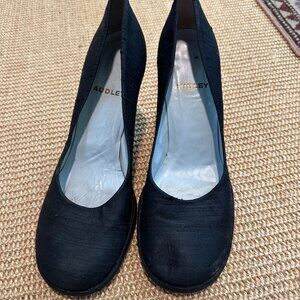 Round toe Audley Silk black dress heels - holiday perfect EU38